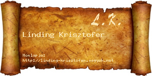 Linding Krisztofer névjegykártya